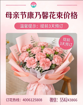 绍兴越城区花店母亲节康乃馨花束